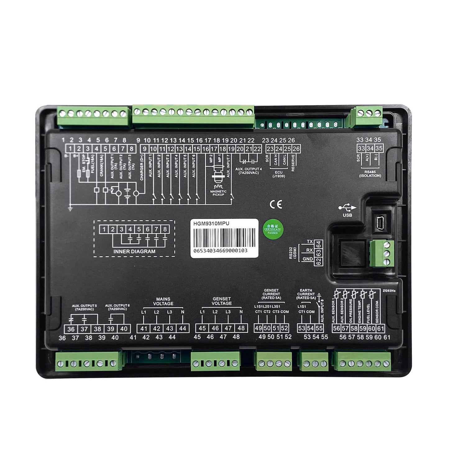 Original Smartgen Auto Start Controller Generator Diesel Genset Control Panel HGM9310MPU  HGM9310CAN