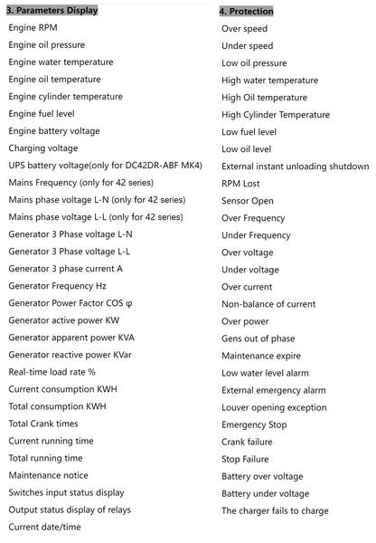 Mebay Auto Generator Controller Control Module Controller Panel DC40D DC42D DC40DR DC42DR AMF RS485 for option