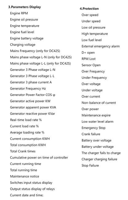 Mebay Auto Generator Controller Control Module Controller Panel DC40S DC42S DC40SR DC42SR AMF RS485 for option