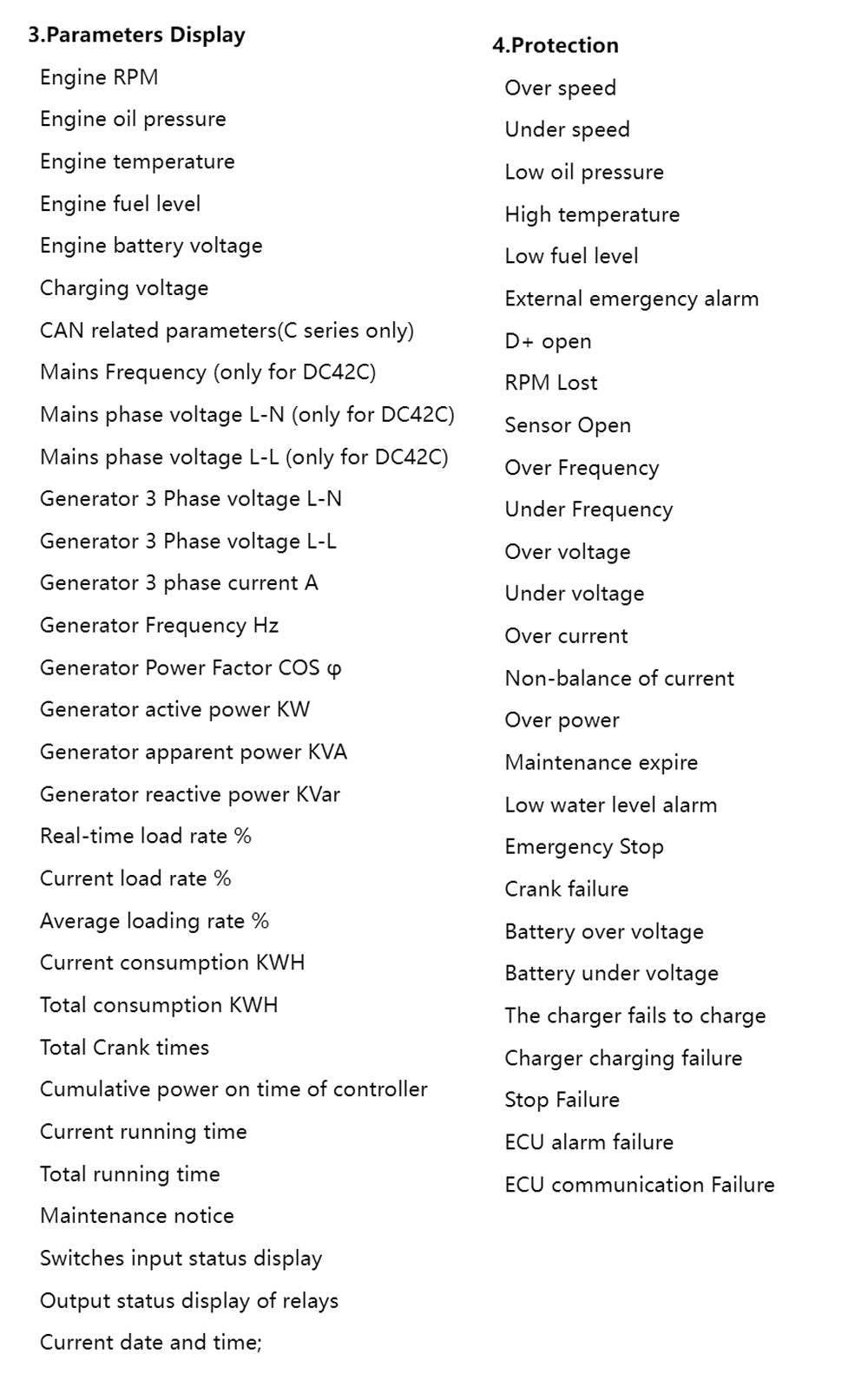 Mebay Auto ECU Generator Controller Control Module Controller Panel DC40C DC42C DC40CR DC42CR AMF RS485 for option