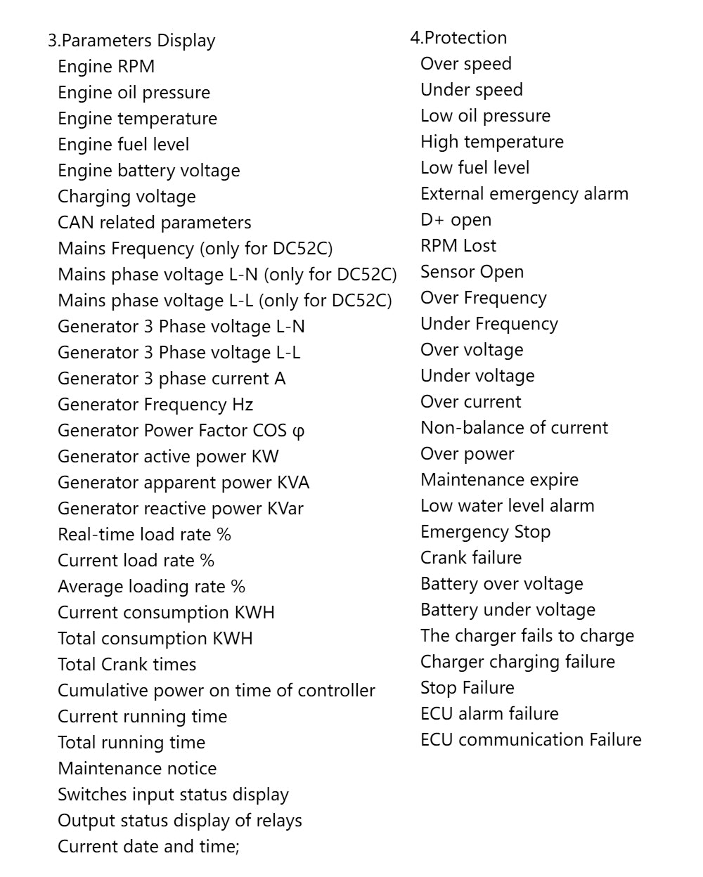 Mebay Auto ECU Generator Controller CAN Control Module Controller Panel DC50C DC52C DC50CR DC52CR AMF RS485 for option Diesel Generator Parts